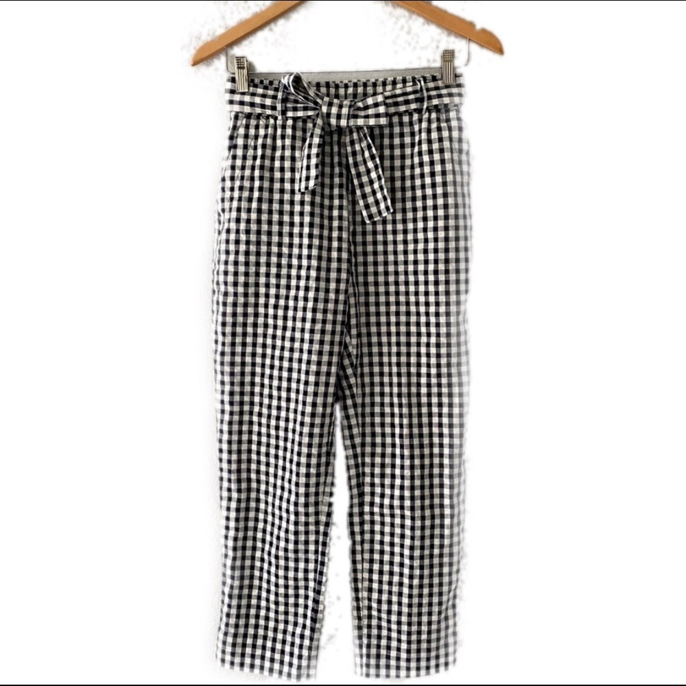 ZARA Gingham Checked Pants Women’s XS